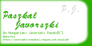 paszkal javorszki business card
